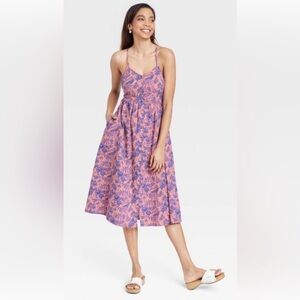 Universal Thread Pink and Blue Floral Dress - Free People Inspired